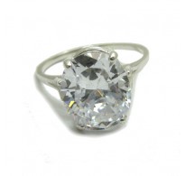 R000399 Stylish Sterling Silver Ring Solid 925 With 12X10MM Cubic Zirconia Handmade